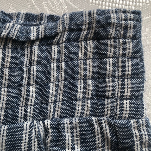 Land’ n Sea Blue/White Striped Elastic Linen Blend Casual Pants Women’s Size L - Picture 15 of 16